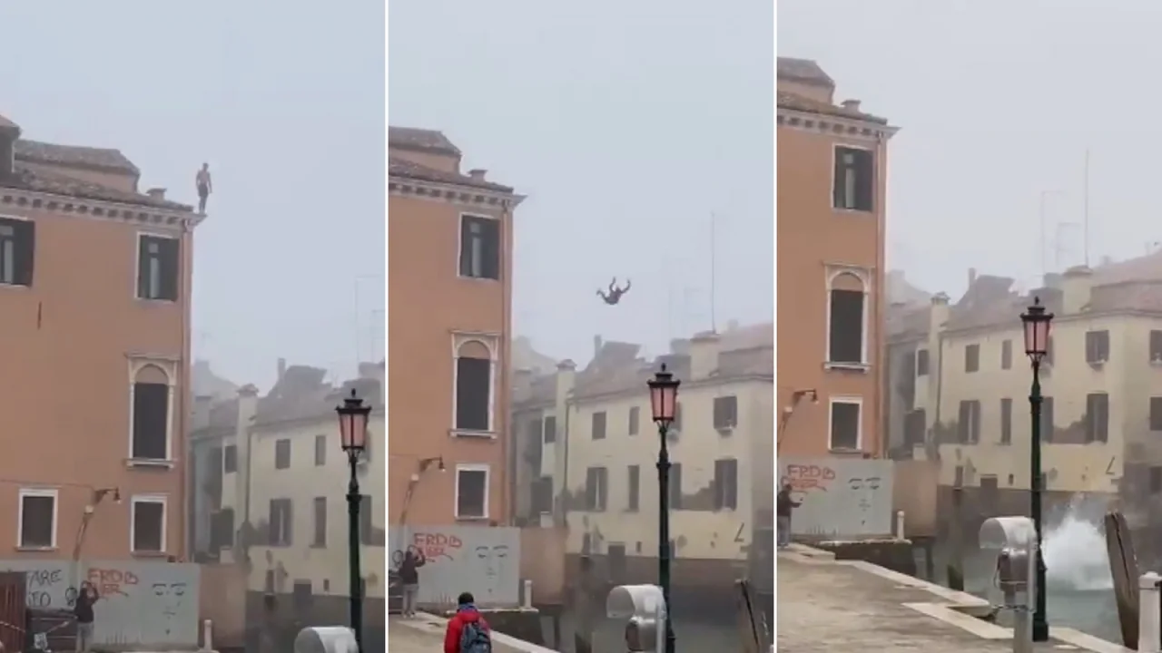Venice hunts for person who jumped off three-story building into canal