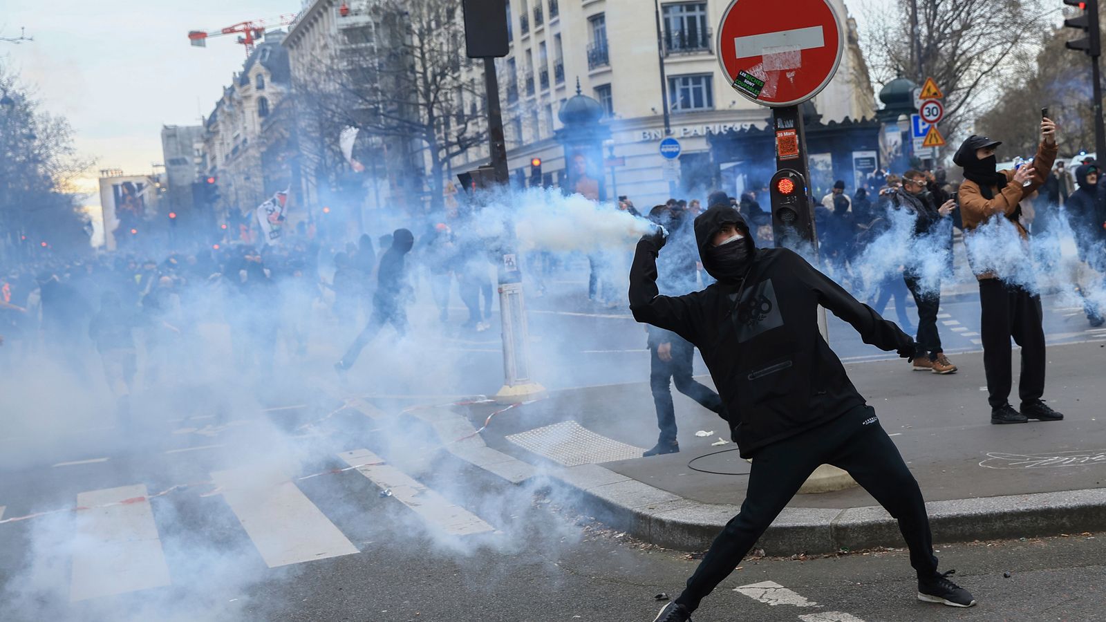 A nationwide strike in France to protest a rise in the retirement age. Ending in violent clashes